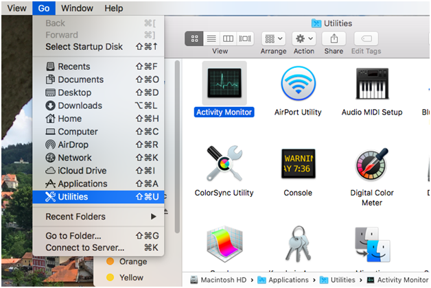 Apple mac screen with utility settings open